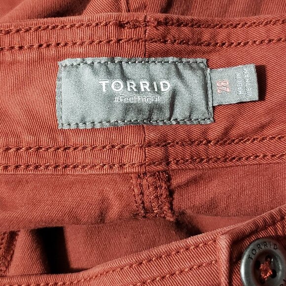 Torrid Rust (Orange / Brown) Cotton Denim with Spandex Capri Pants Plus Size 28 - Picture 3 of 5